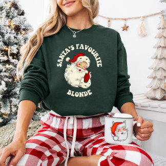 Sweatshirt Vintage Père Noël Favorite Blonde