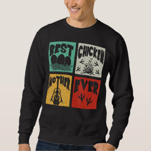 Sweatshirt Vintage Retro Meilleure Chicken Mère Jamais Farmer