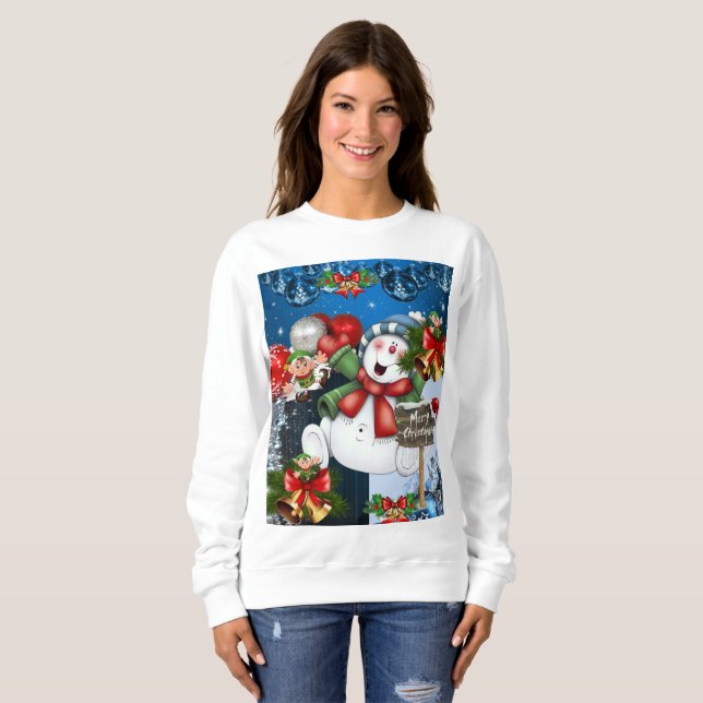 Sweatshirt Vintage Snowman Elf (Front Full)