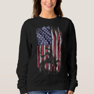 Sweatshirt Vintage US American Drapeau Lutte Sport Lutteur