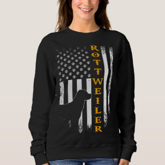 Sweatshirt Vintage Usa Rottweiler Chien Silhouette American F