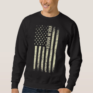 Sweatshirt Violon Drapeau Américain Fier Du Violon Américain