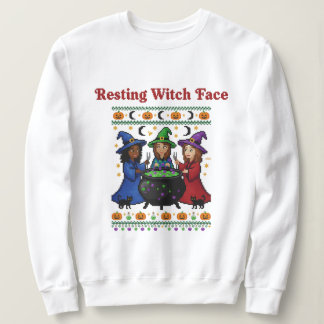 Sweatshirt Visage de Sorcière au Repos