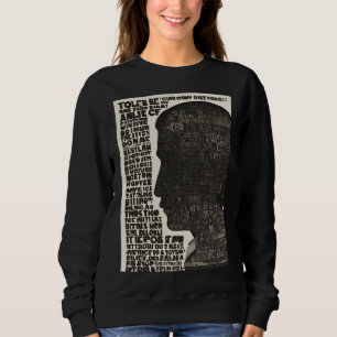 Sweatshirt visage noir humain avec art typographique