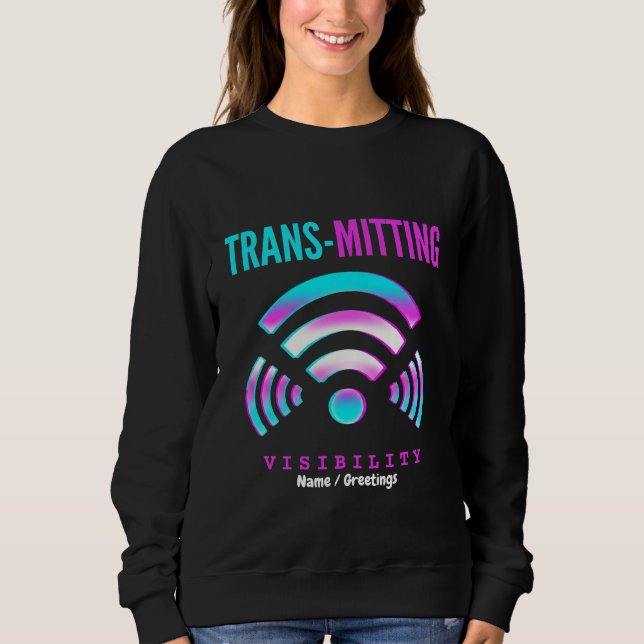 Sweatshirt Visibilité trans-mise Glitch moderne Transgenre (Devant)