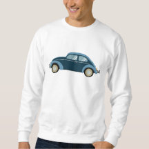 voiture cool bleu rétro avec des menottes