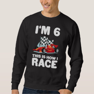 Sweatshirt Voiture de course pour enfants 6e anniversaire 6 F