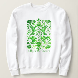 Sweatshirt Voler avec Grace Inspirational MintGreen Bird Linc