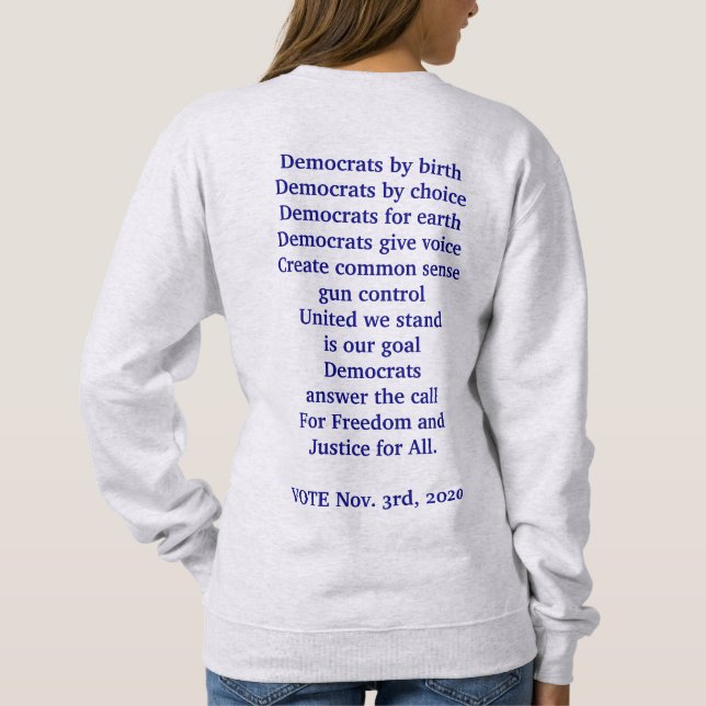 Sweatshirt Vote démocrate (Dos)