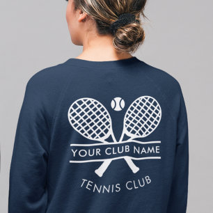 Sweatshirt Votre Club de tennis Nom Équipe Logo Marine Blue C