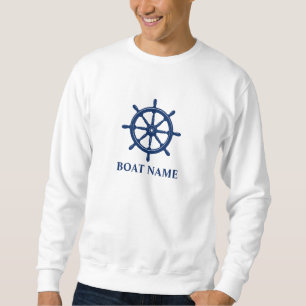Sweatshirt Votre embarcation ou nom et le bateau bleu de la m