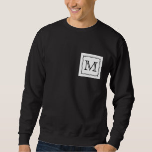 Sweatshirt Votre lettre. Monogramme fait sur commande. Noir