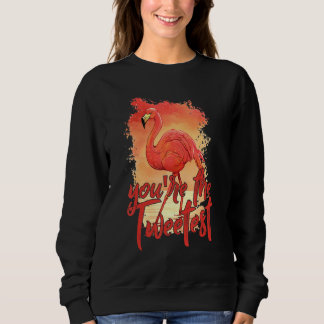 Sweatshirt Vous êtes The Tweetest Pink Flamant rose Beach Bir