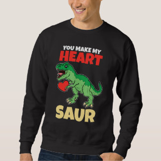 Sweatshirt Vous faites mon cœur Saur Saint-Valentin   Dinosau