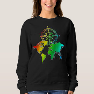 Sweatshirt Voyageur Globe Colorful Compass World M