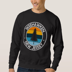 Sweatshirt Weehawken New Jersey NJ USA City Pride Retro Sunse