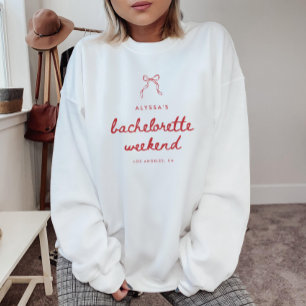 Sweatshirt Week-end de célibataire personnalisé avec écriture