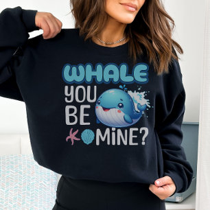 Sweatshirt Whale You Be Mine Whale Pun Love