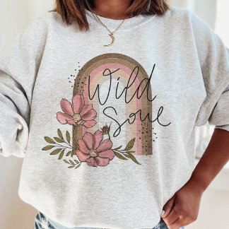 Sweatshirt Wild Soul Moderne Rainbow Boho Floral