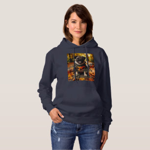 Sweatshirt with a pug dog halloween