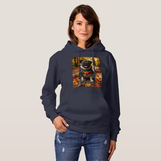 Sweatshirt with a pug dog halloween (Front Full)
