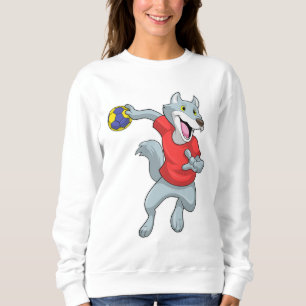 Sweatshirt Wolf comme joueur de handball avec Handball