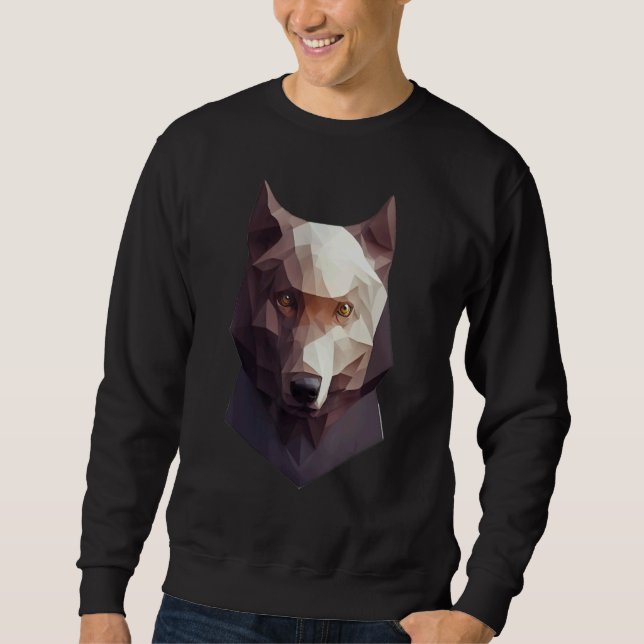 Sweatshirt Wolf Head Low Poly Polygon Wolves Geometric (Devant)