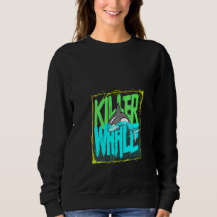 Sweatshirt Womens Killer Whale Ocean Orcas V-Neck