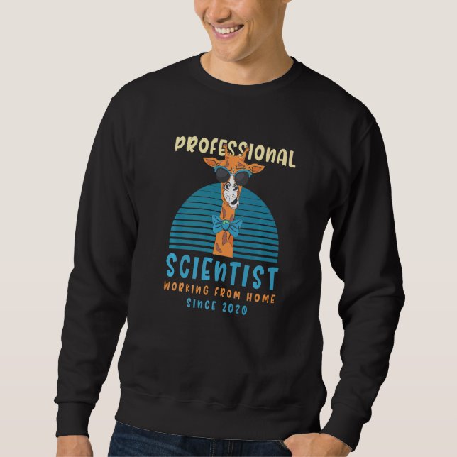 Sweatshirt Working From Home Scientist Science Llama Data Sci (Devant)