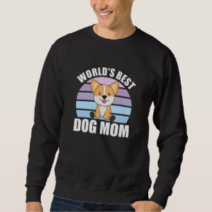 Sweatshirt Worlds Best Chien Maman - Chien Corgi Vintage couc