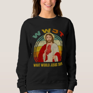 Sweatshirt WWJT Que jetterait Jésus Disc Golf Vintage