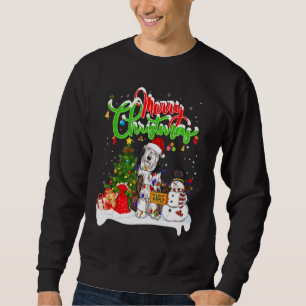 Sweatshirt Xmas Éclairage Correspondance Père Noël Porté Coll