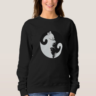 Sweatshirt Yin Yang Peace Zen Chat Kitten Lover Interconnecté