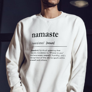 Sweatshirt Yoga moderne Cadeau Namaste Définition Typographie