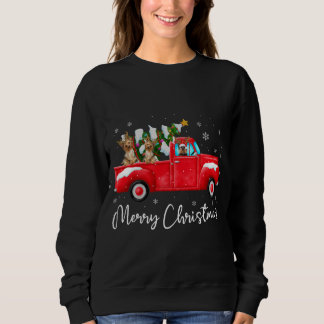 Sweatshirt Yorkie Red Truck Noël Santa Hat Chien Noël Noël