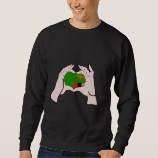 Sweatshirt Zambia Handsign Heart Zambian Flag Zambian Pride