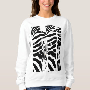 Sweatshirt Zebra Black/White Stripes Abstrait