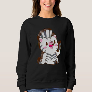 Sweatshirt Zèbre Multicouche Paix Relaxé Mignon Esthétique