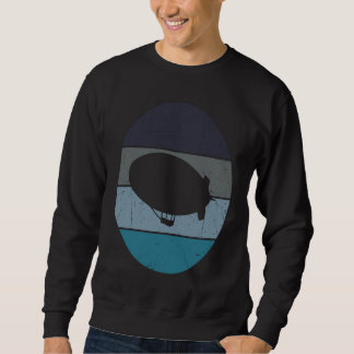 Sweatshirt Zeppelin Rétro Vintage Dirigible Coucher de Soleil