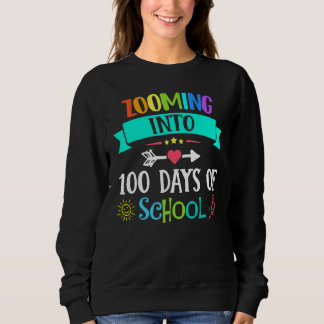 Sweatshirt Zoom sur les 100 jours d'école pour les enseignant