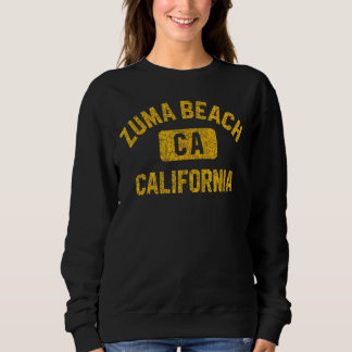 Sweatshirt Zuma Beach Ca California Gym Style Ambe Distressée