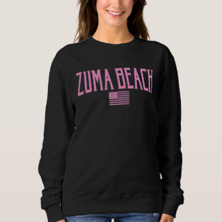 Sweatshirt Zuma Beach California Us Drapeau Vintage Texte ros