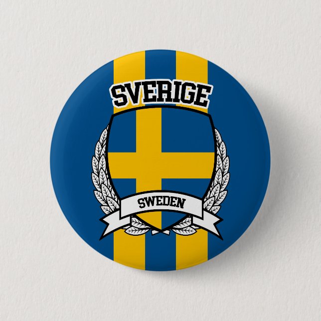 Sweden 2 Inch Round Button (Front)