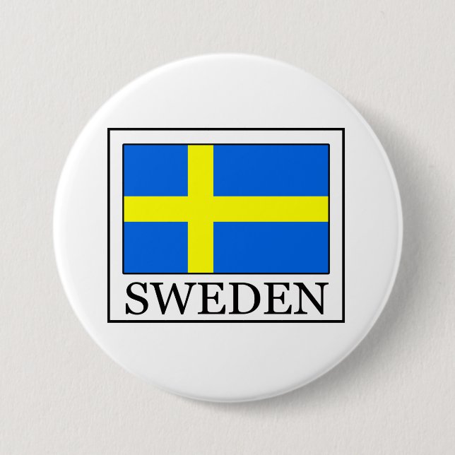 Sweden 3 Inch Round Button (Front)