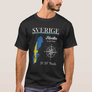 Sweden Adventure Is Out There Sverige Swedish Flag T-Shirt