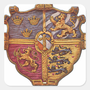 Sweden Ancient Coat of Arms Square Sticker