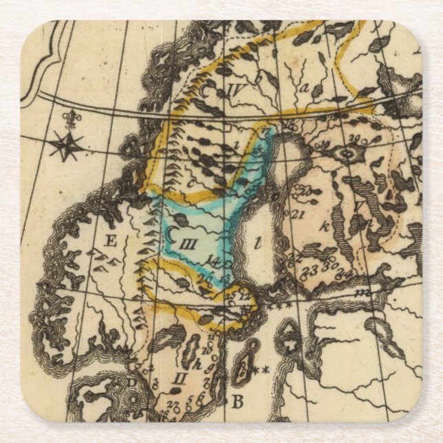 Sweden and Finland Square Paper Coaster (Front)