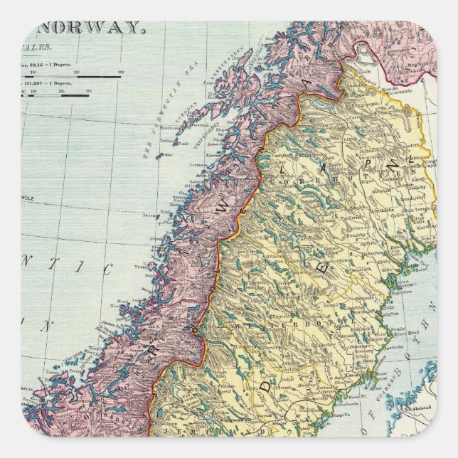 Sweden and Norway 5 Square Sticker (Front)