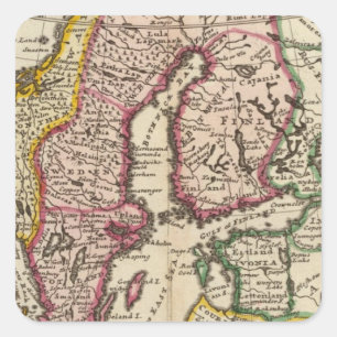 Sweden and Norway 6 Square Sticker