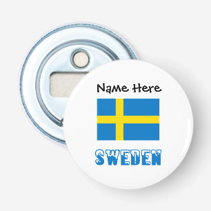 Sweden and Swedish Flag Personalized Bottle Opener